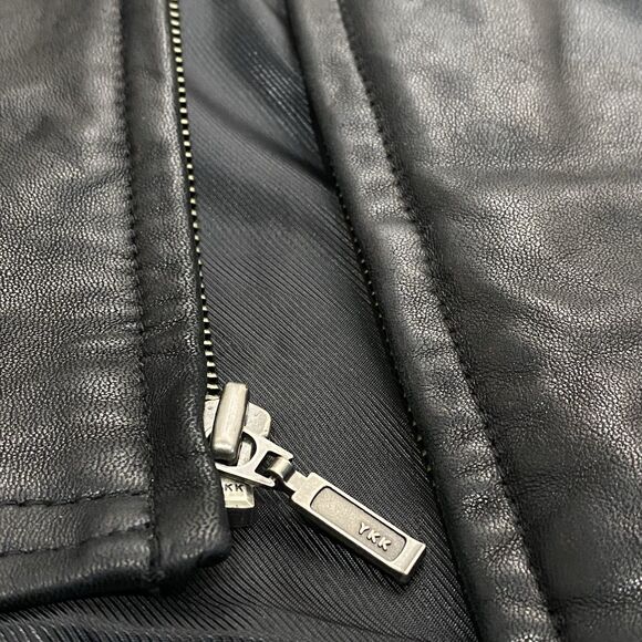 Eddie Bauer Jacket Black Soft Lamb Leather Jacket Coat Full Zip Mens XL Tall - Picture 8 of 10